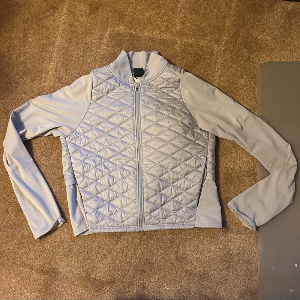 Nike Women's Light Gray Quilted Puffer Jacket